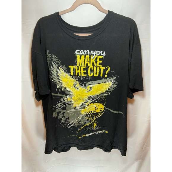US Army Can You Make The Cut Shirt Adult XL Black Spell Out Pullover Mens. - Picture 1 of 8